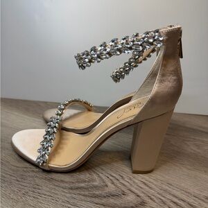 Jewel by Badgley Mischka Mayra Embellished Ankle Strap Sandal